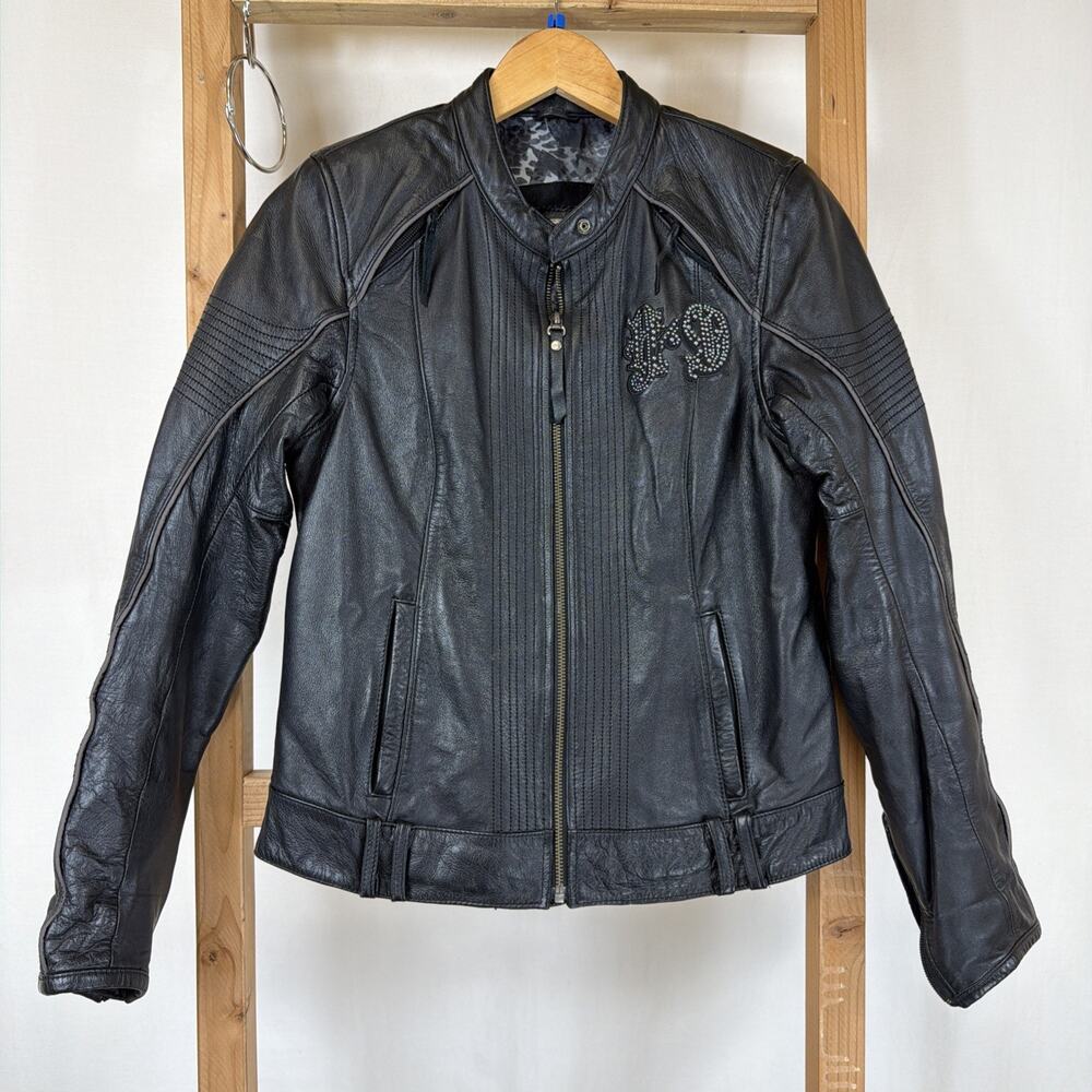 2011 Harley Davidson Temptress Bling Studded Leather Riding Gear Jacket SZ XS